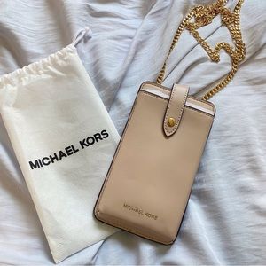 Michael Kors Fragrance Faux Leather Phone ID/Card Holder Case Crossbody